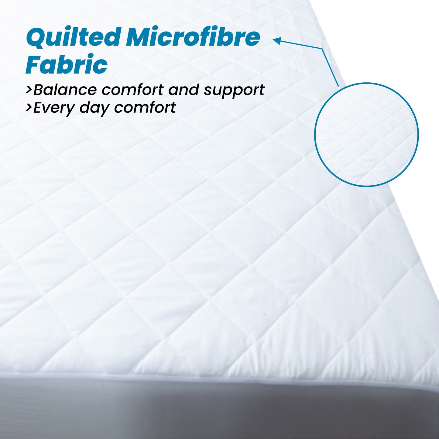 Quilted Mattress Protector – Padded Microfibre, Deep Fitted Skirt | All UK Sizes