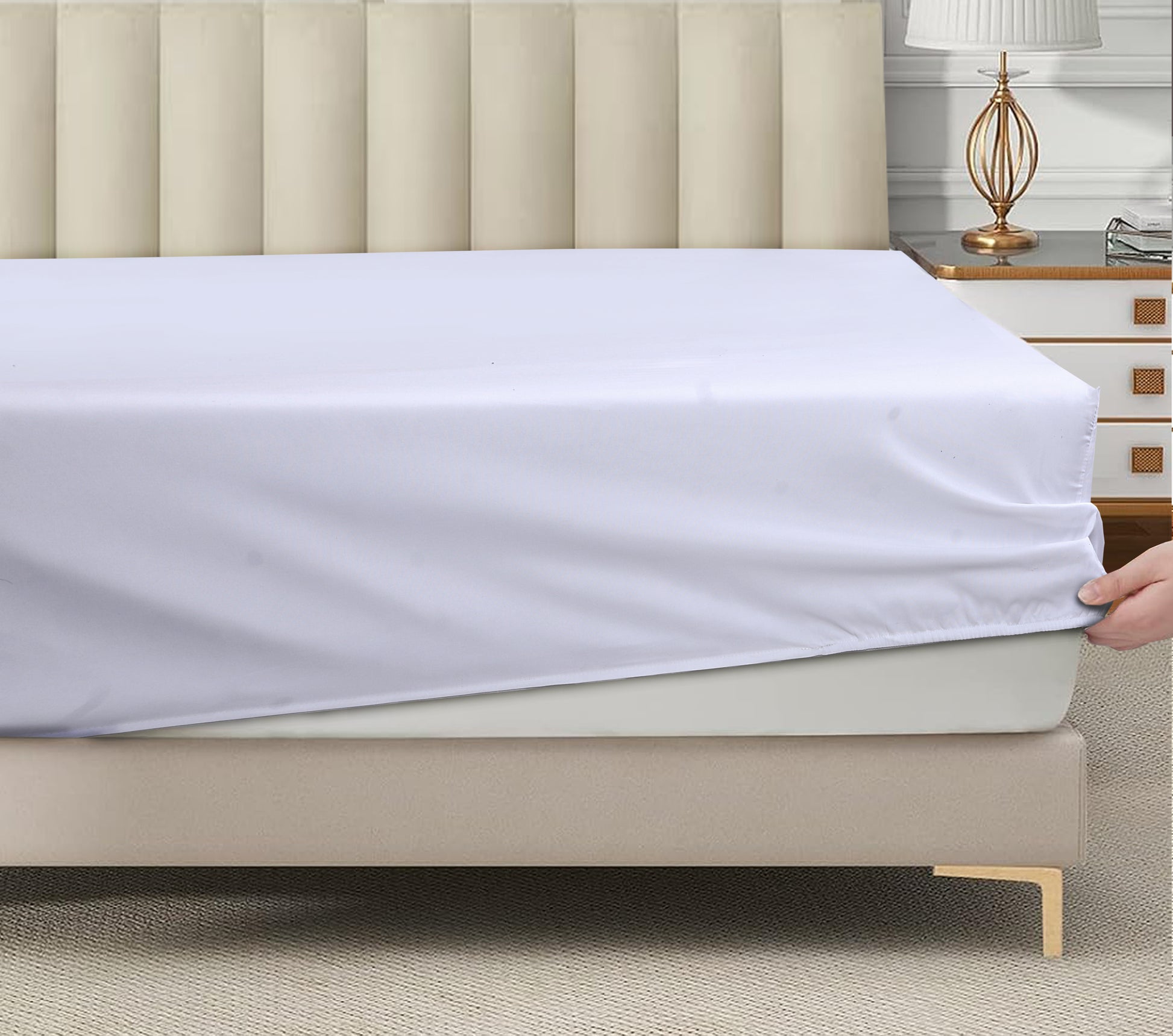 white fitted sheet by silora uk