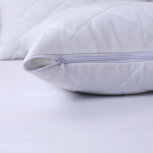 Silora Ultra Soft Quilted Pillow Protectors (2/4 Pack) - Breathable Cotton Comfort, Anti Allergy Zip Cover