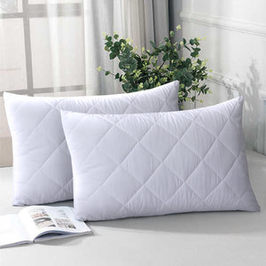 Silora Ultra Soft Quilted Pillow Protectors (2/4 Pack) - Breathable Cotton Comfort, Anti Allergy Zip Cover