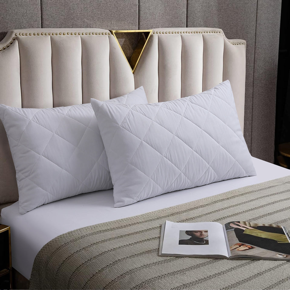 Silora Waterproof Pillow Protectors 2/4-Pack- Hypoallergenic Noiseless Zip Cover